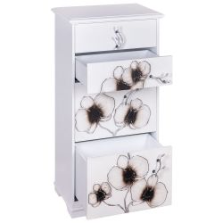 Комод Орхидея Симпл с 4 ящиками Айс Античное серебро