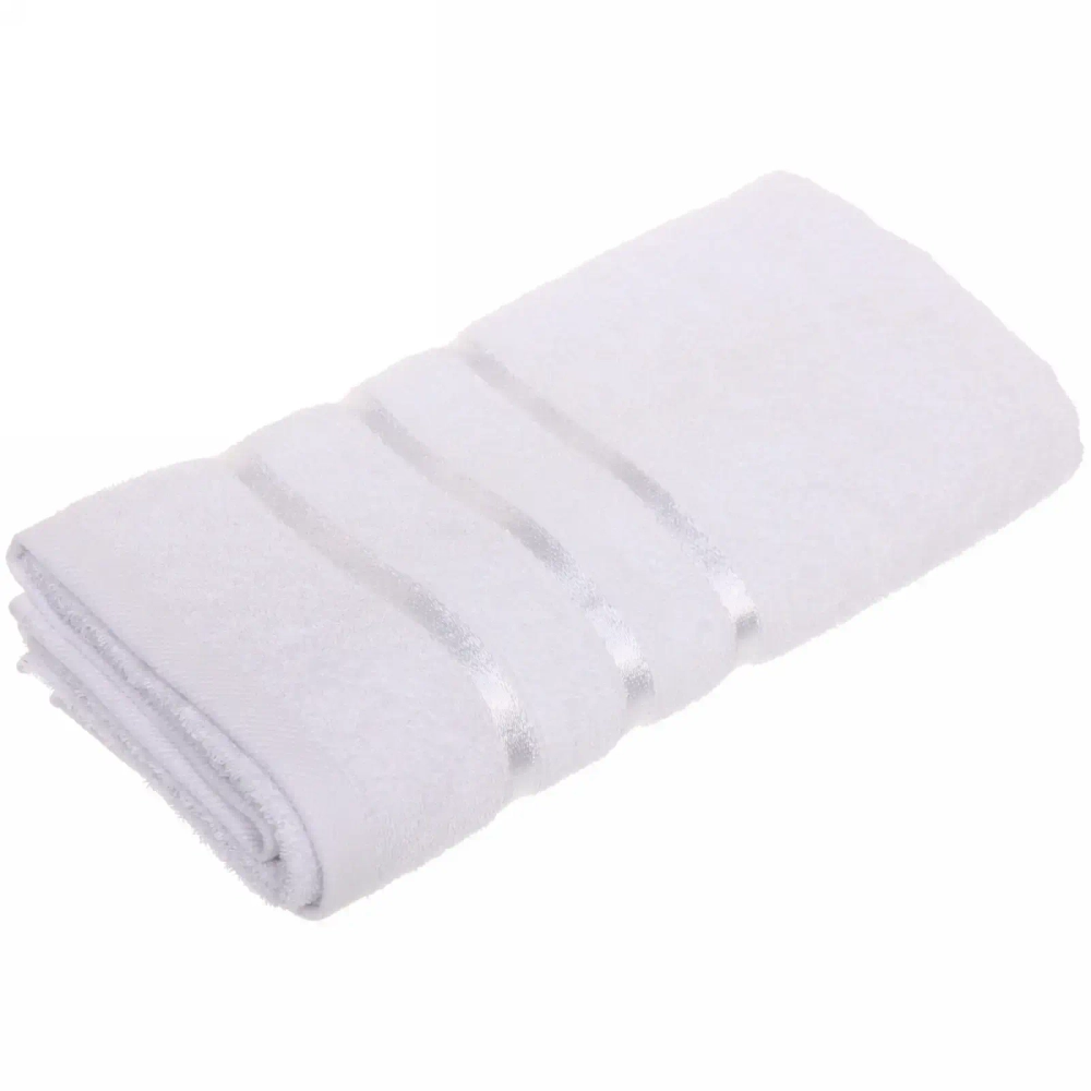 Полотенце махровое 100*150см «LUNA» цвет белый 01000 плотность 360гр/м2 с петелькой-подвесом