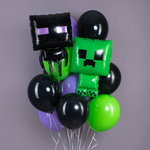 Шар Пиксельный монстр Майнкрафт зеленый