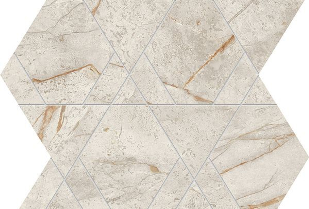 Мозаика/Керамогранит ATLAS CONCORDE MARVEL DIVA White Everest Mosaico Triangle Lappato 28,9x33,4 AYLW