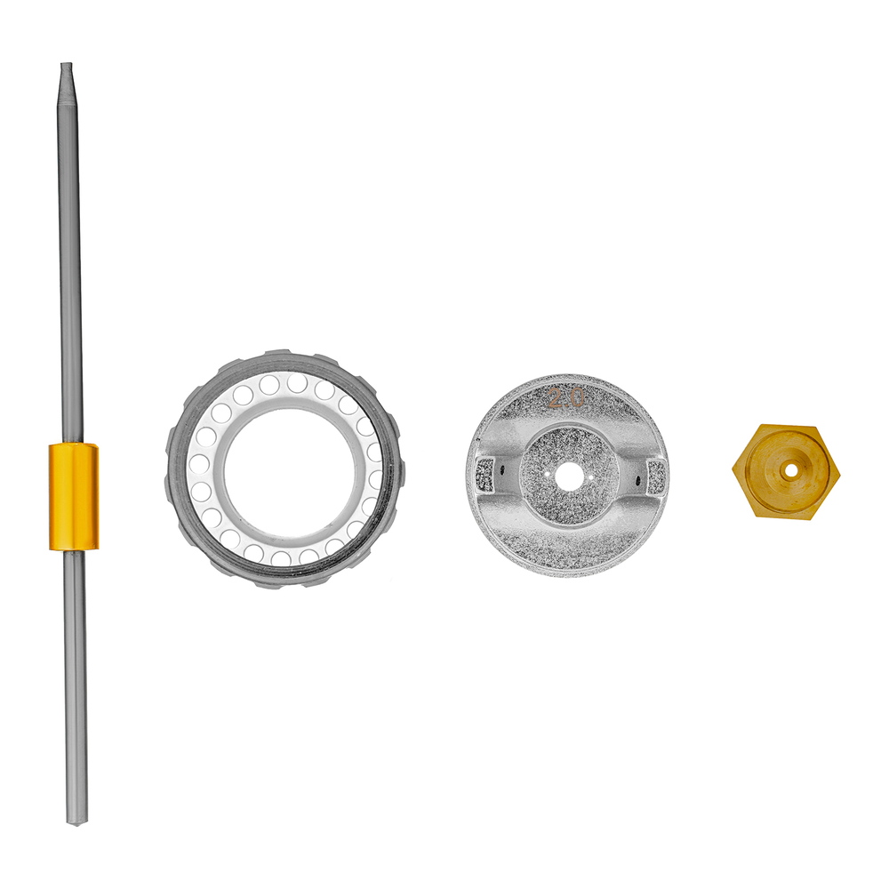 Ремкомплект для краскораспылителя 4 предмета: сопло 2,0 мм, игла, форсунка, зажим сопла Matrix
