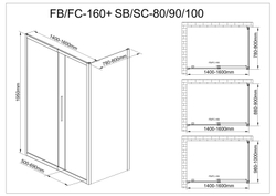 Душевой уголок AvaCan FС 140-160 + SС80