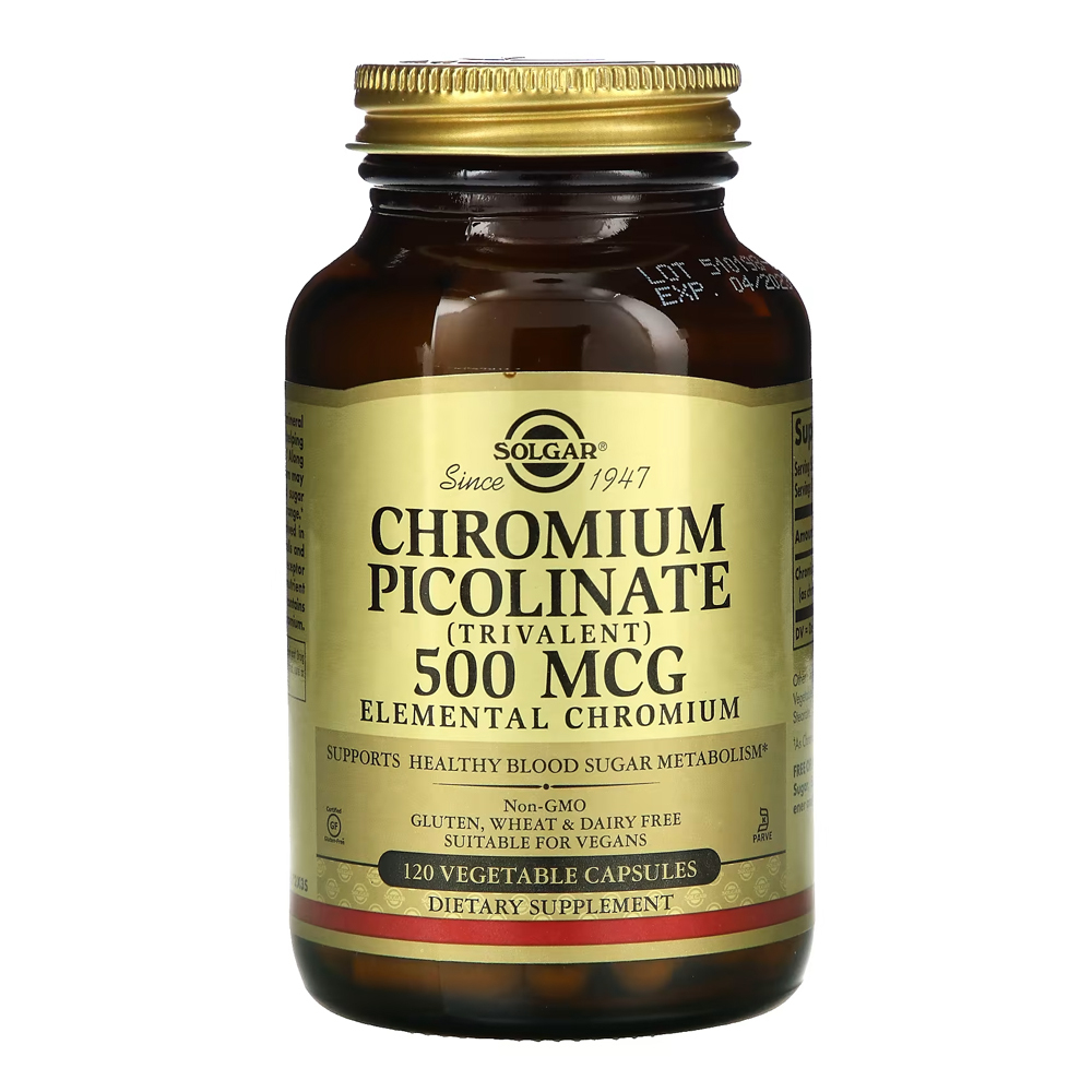 Solgar chromium picolinate 500mcg 120 vegcaps.
