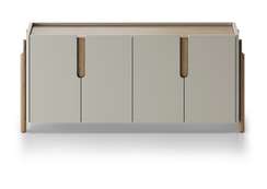 Комод Basic 4 двери ширина 180 см (серо-бежевый)