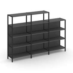 Shelf System Трехсекционный стеллаж четырех/трехярусный SN.STM-432 Антрацит/Металл Черный 2370*400*8