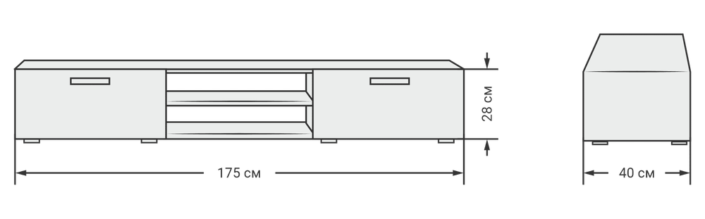 ТВ Тумба Люкс 175 Сонома, Белая (последний экземпляр)