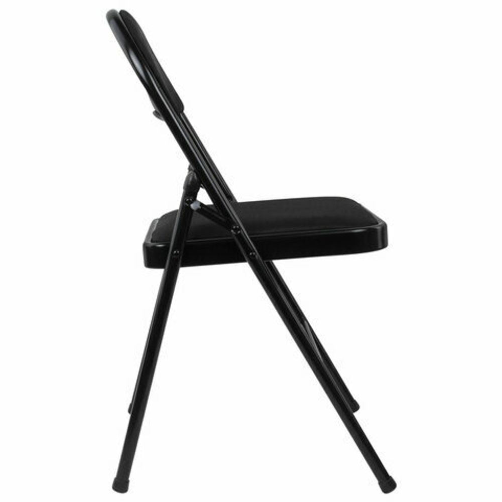 Стул складной BRABIX "Golf Plus CF-003 КОМФОРТ", чёрный каркас, чёрная ткань, 532889