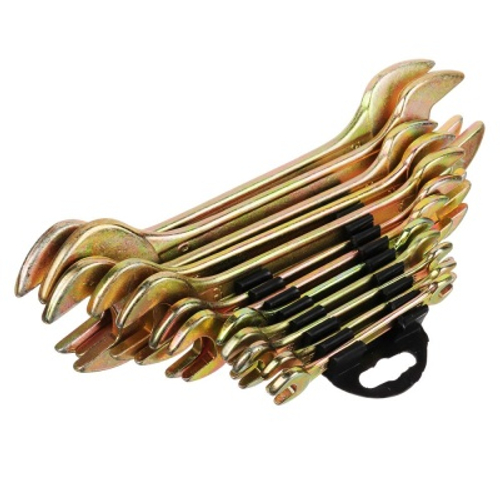 Набор ключей ЕРМАК рожковые желтый цинк пластик холдер 12 пред.