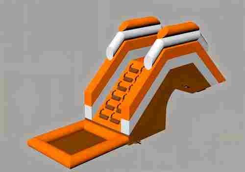 Надувная лестница для бассейна из ПВХ с бассейном, оранжевый, 6,7*1,8*3 м