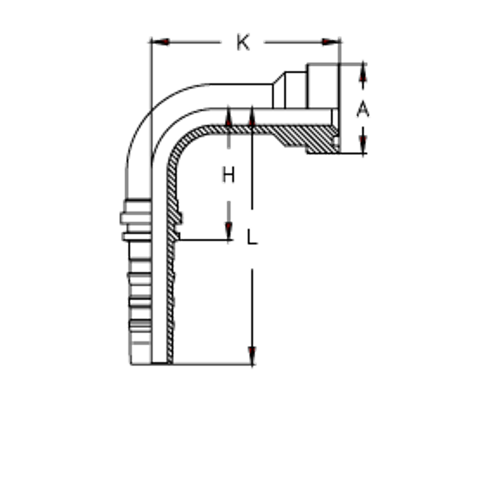 Фитинг DN 20 SFS CAT 3/4 41.3 (90) CS удлинен. К=129