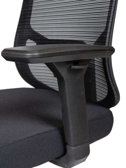 Кресло офисное Норден / Бэст / Best / черный пластик / черная сетка / черная ткань