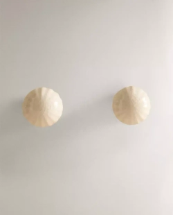 ZARA HOME МЕБЕЛЬНАЯ РУЧКА ИЗ КЕРАМИКИ С ЭФФЕКТОМ КРАКЛЕ (НАБОР ИЗ 2 ШТ.), БЕЛЫЙ