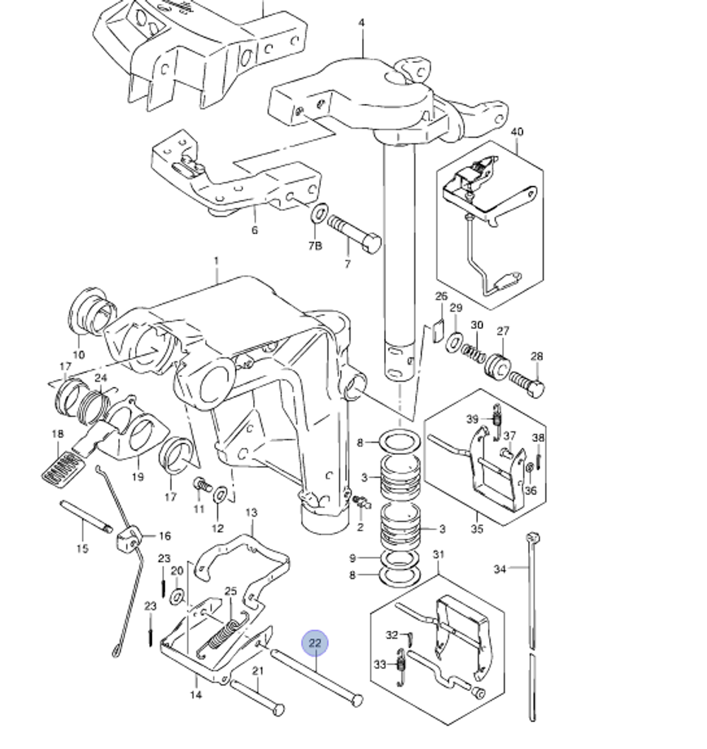 Фиксирующий штифт для лодочных моторов