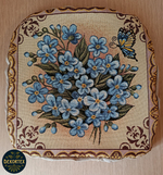 Набор чехлов на табурет из гобелена Незабудки (33х33 см) - 4шт