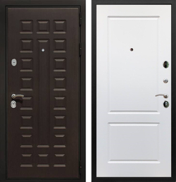 Входная металлическая дверь RеX (РЕКС) Премиум 3К Венге (Гладиатор) / ФЛ- 117 Силк сноу (белый матовый, без текстуры)