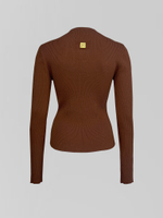 Свитер 7025 однотонный в рубчик с металлической вставкой