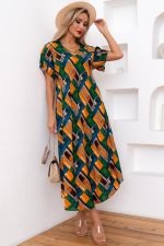 Платье Магия лета (охра/зеленый) Р11-867/6 Nikol (Акция)