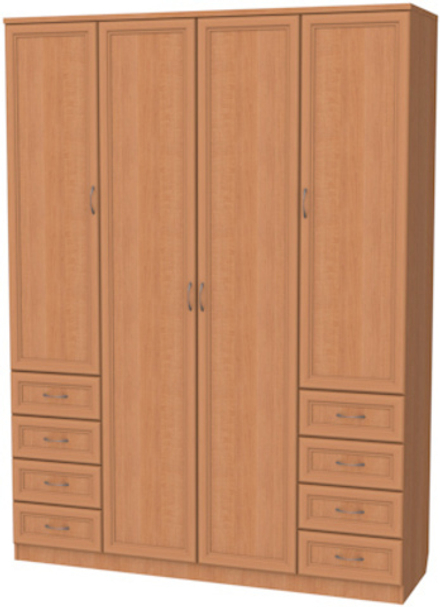 Шкаф для белья со штангой, полками и ящиками АРТ112