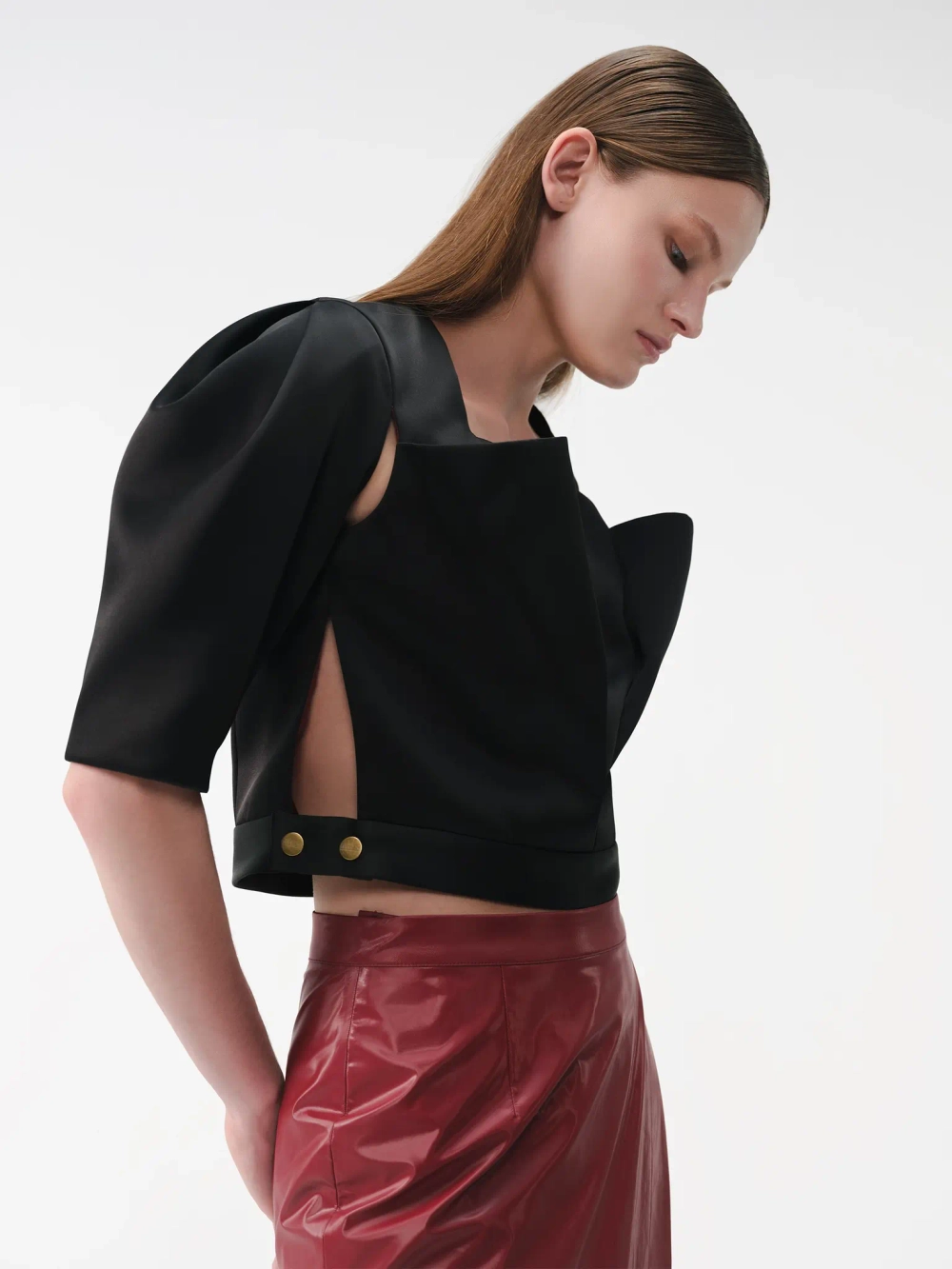 Топ с объемными рукавами OLA OLA