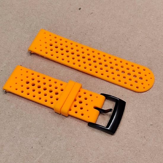 Силиконовый дышащий ремешок Suunto 24 mm для 9 / 9 Baro / 7 / D5 / Spartan Sport быстросъемный (Athletic 1) короткий (Оранжевый)