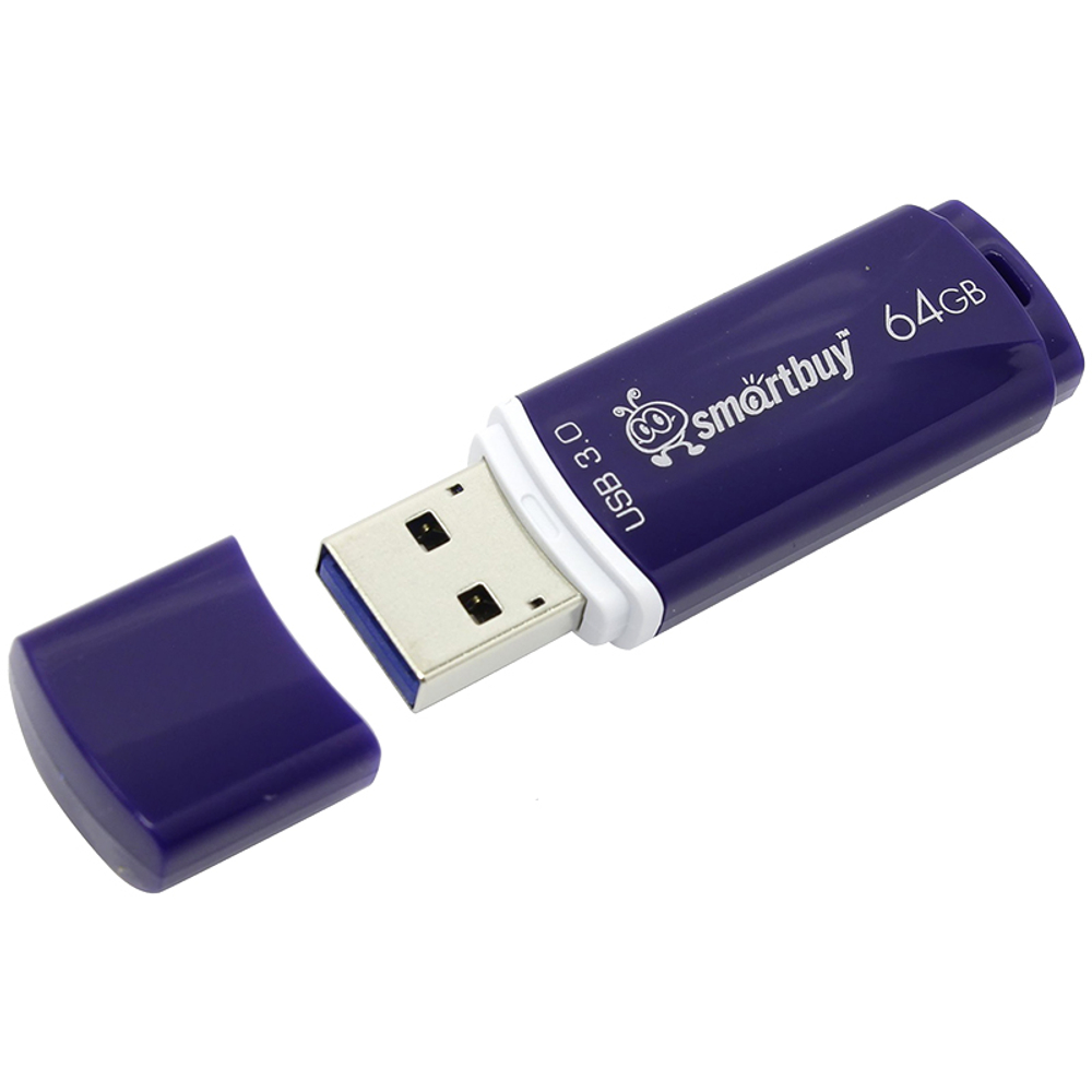 Память "Crown" 64GB, USB 3.0 Flash Drive, синий, Smart Buy