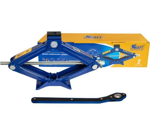 Домкрат ромбический (2т) Kraft с трещоточной рукояткой