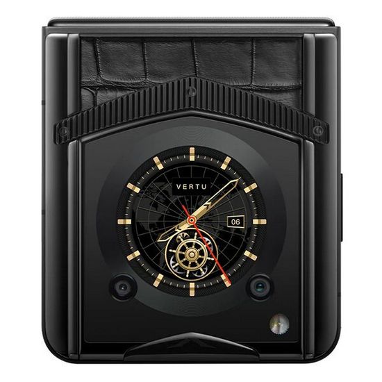 Vertu Ironflip базальтовый черный (кожа аллигатора)