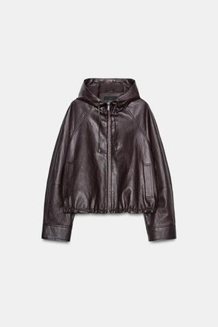 ZARA КУРТКА С КАПЮШОНОМ, КОРИЧНЕВЫЙ