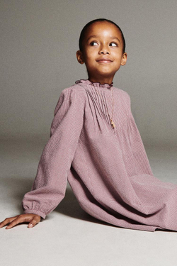 ZARA ПЛАТЬЕ В КЛЕТКУ ВИШИ, ТЕМНО-РОЗОВЫЙ