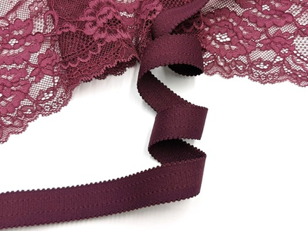 Бретелечная резинка, Lauma, слива, 20 мм, с фестоном, (Арт: BR610/20-076), м