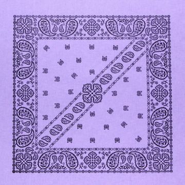Бандана сиреневая с черными огурцами диагональ