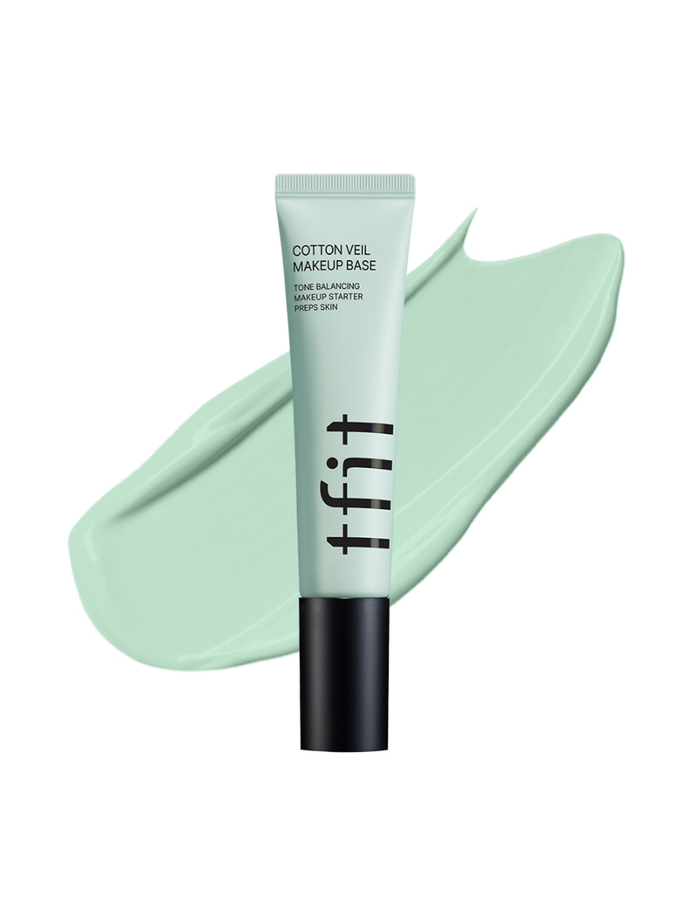 TFIT - БАЗА ПОД МАКИЯЖ С ЭКСТАКТОМ ОБЛЕПИХИ И ГИАЛУРОНОВОЙ КИСЛОТОЙ COTTON VEIL MAKEUP BASE 01 PURE GREEN, 30 МЛ