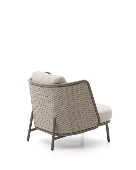 Уличное кресло Sedalis из алюминия и серо-коричневой веревки