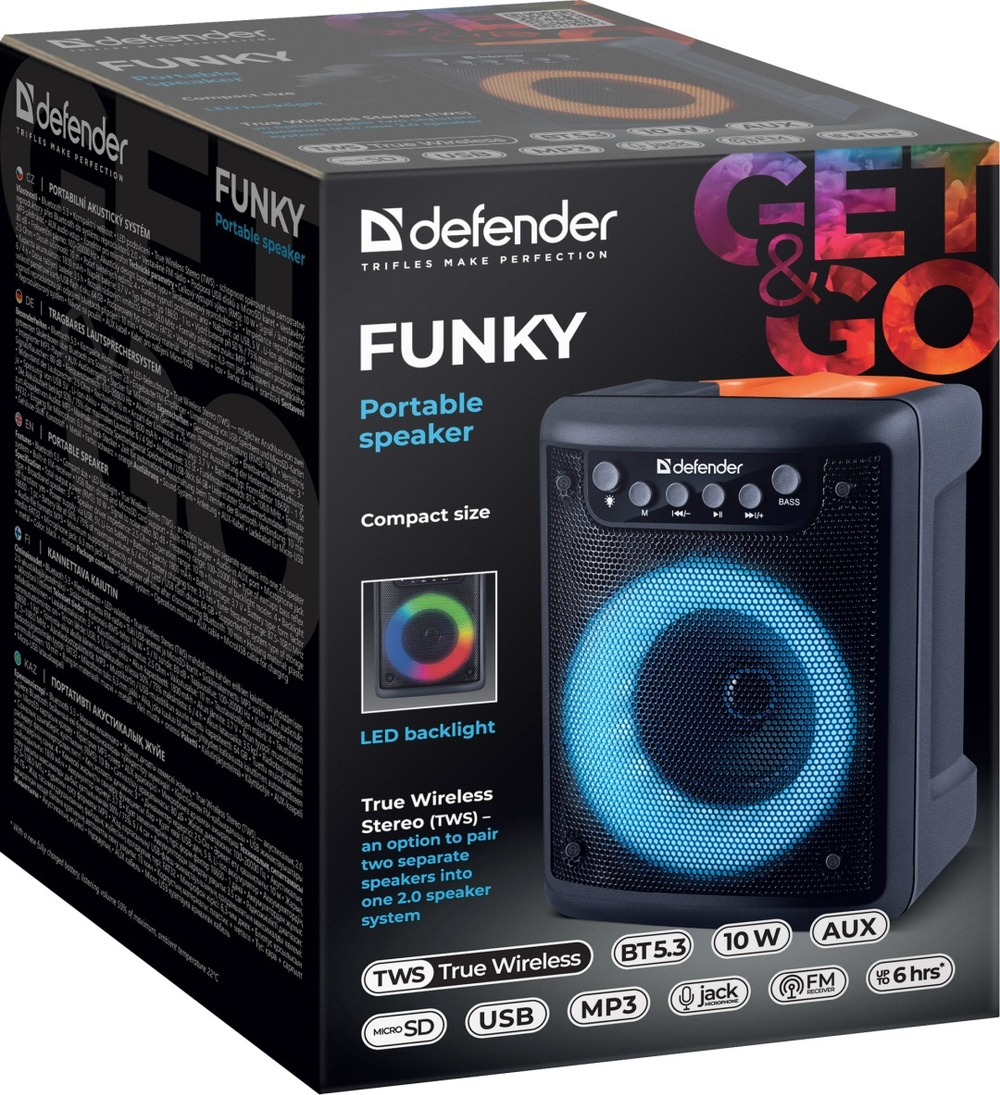 Портативная колонка Defender Funky черный