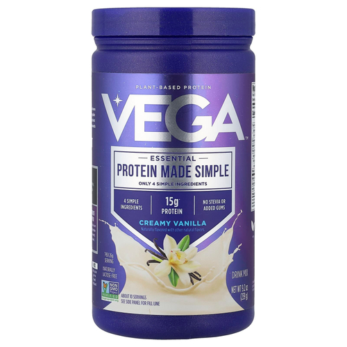 Vega, Essential Protein Made Simple, растительный протеин, со вкусом ванили, 259 г (9,2 унции)