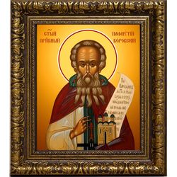 Пафнутий Боровский преподобный игумен. Икона на холсте.