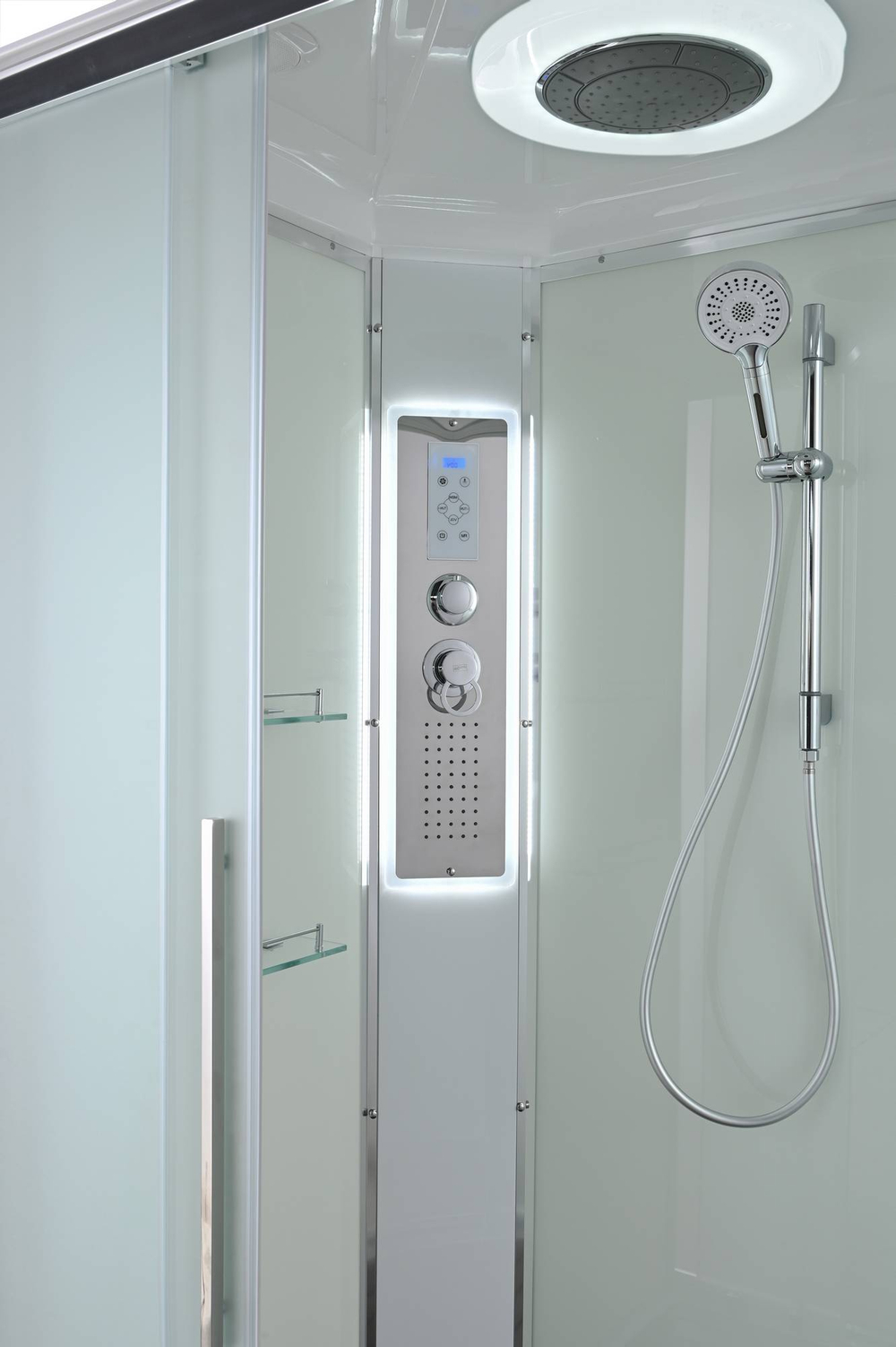 Душевая кабина AvaCan (АваКан) EM3912LLED со средним поддоном, с ГМ, с электрикой и LED освещением, 120х90х220