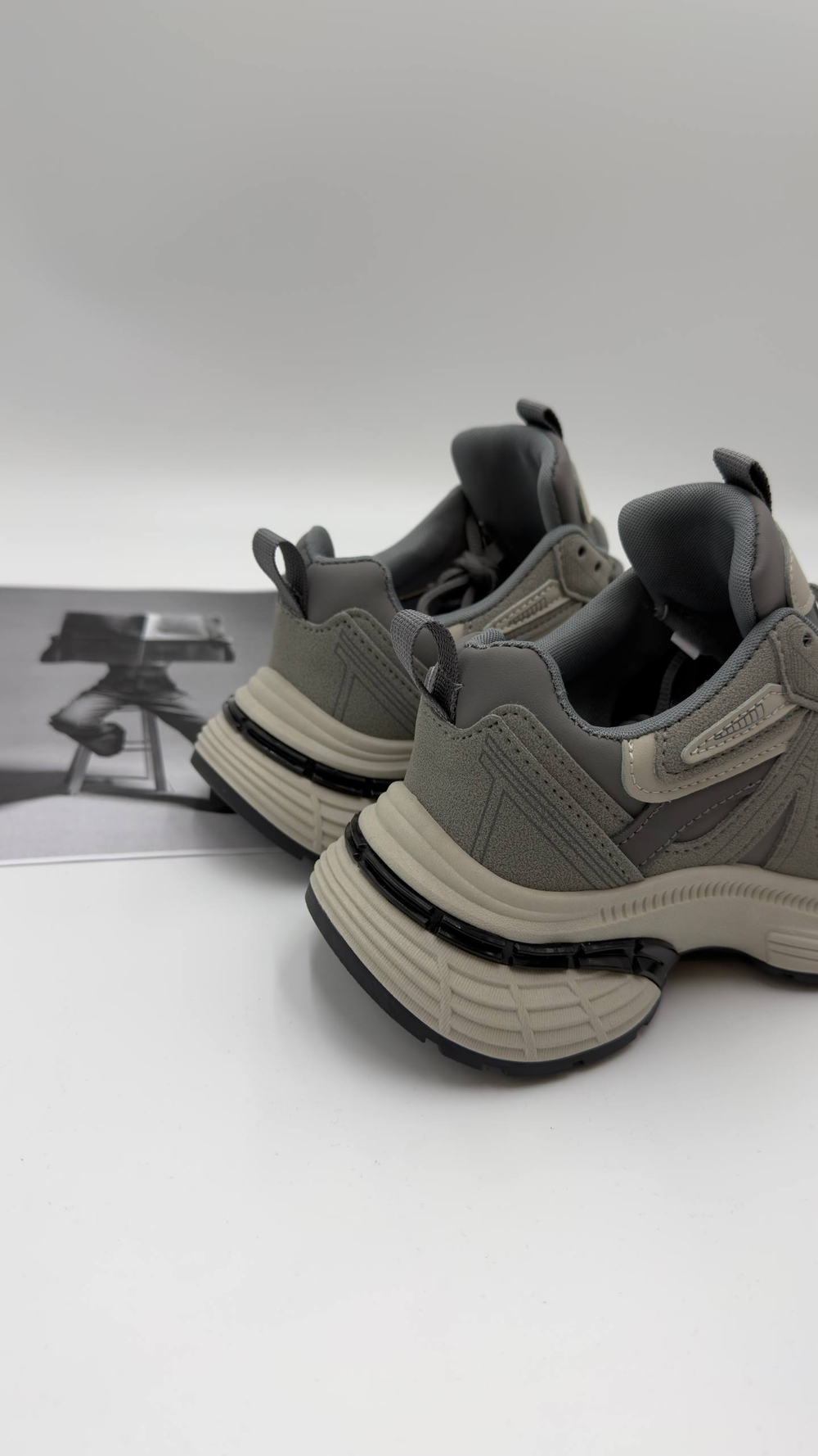 Кроссовки женские экокожа арт. 4706-14 цвет "бежево-серый"