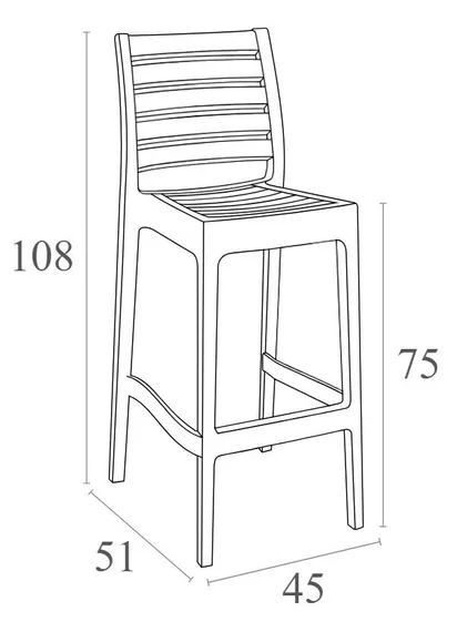 Барный стул Ares, темно-серый