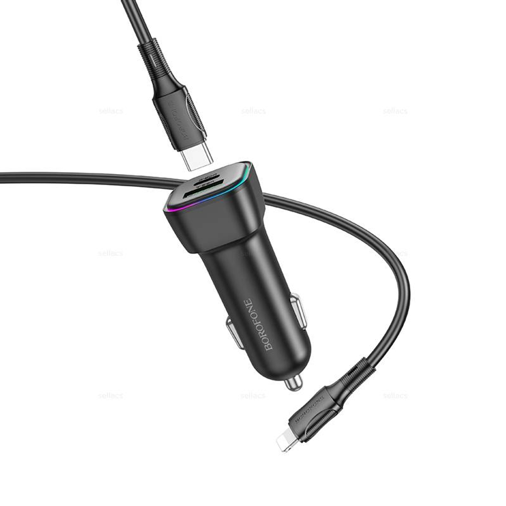 Автомобильное зарядное устройство для Lightning Borofone BZ28A PD30W QC3.0 (black)
