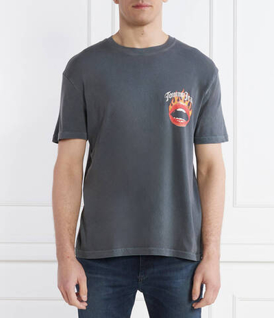 Футболка VINTAGE FIRE LIPS Tommy Jeans - графитовый(DM0DM18280)
