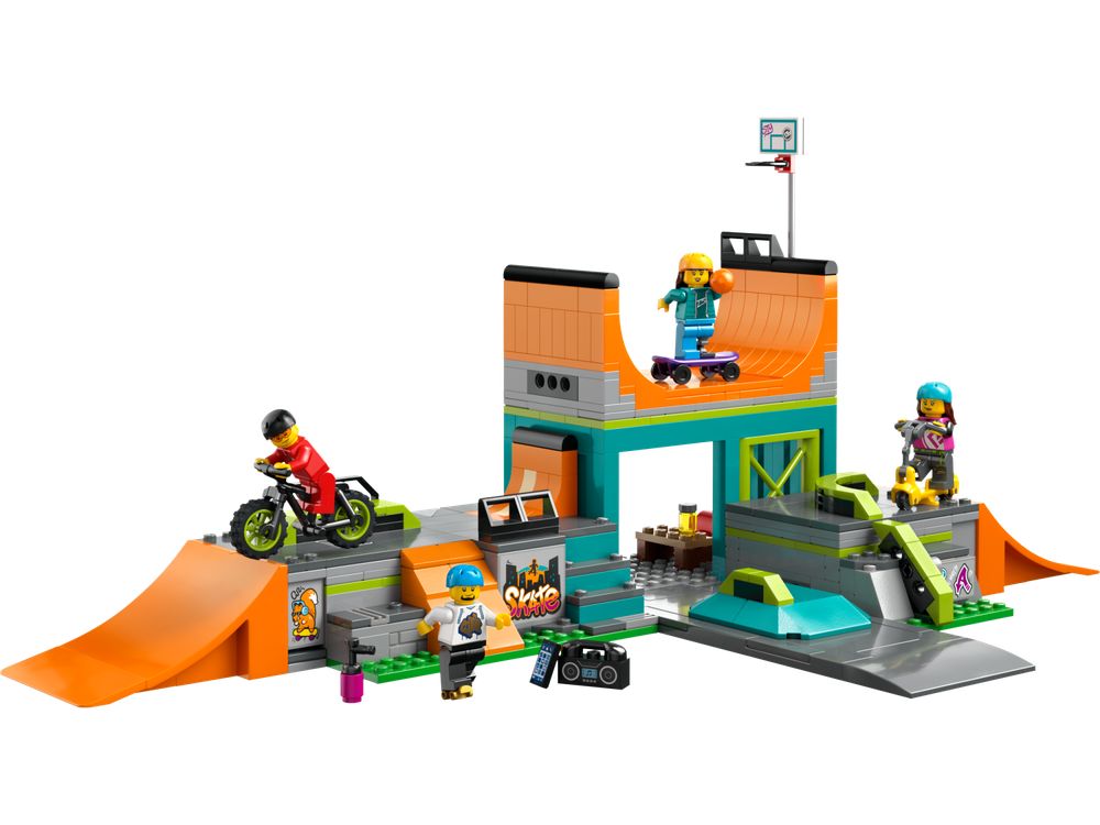 Конструктор лего сити Городской скейт-парк 60364 | LEGO City Street Skate Park | модульный скейт-парк 454 детали | 6+