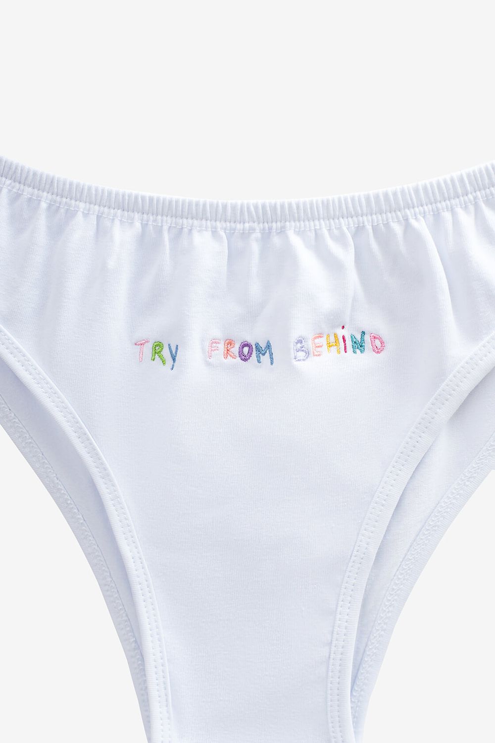 Хлопковые трусики «Try from behind» Белые