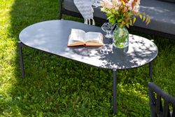 "Диего" лаунж-зона 4-местная плетеная из роупа (веревки), каркас алюминиевый темно-серый, роуп темно-серый