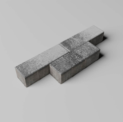 Тротуарная плитка ПРЯМОУГОЛЬНИК 300х100 мм - Листопад гладкий Антрацит