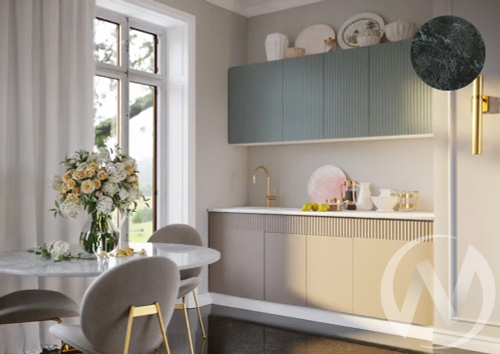 Кухня Оливия NEW 2;0м (белый/шарли бриз; шарли мокко/кастилло темный)