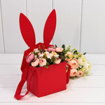 Коробка 18х9.5х31 см "Зайка" С ушками (Красный)