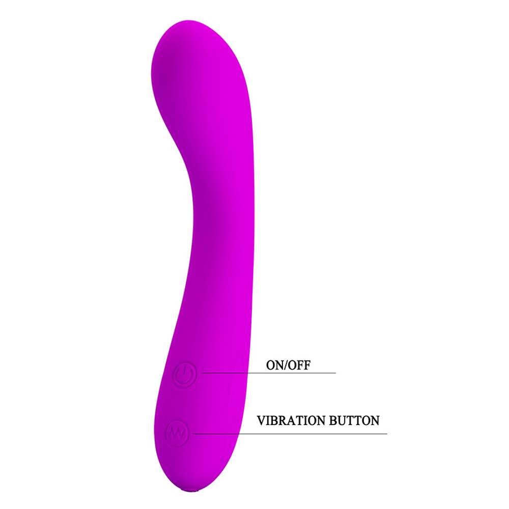 Лиловый изогнутый вибратор 16см для стимуляции точки G Pretty Love Tony G-spot Vibrator Purple BI-014281