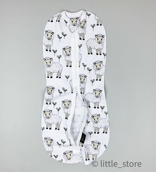 Пеленальный кокон и шапочка Овечки