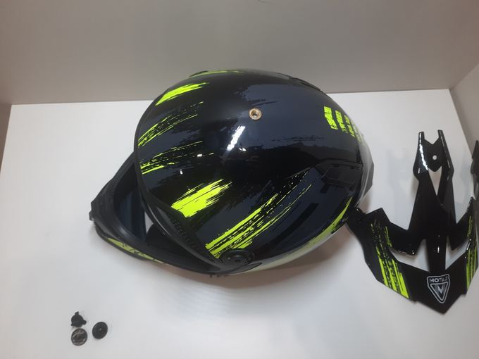 Шлем кроссовый взрослый MOTAX глянцево-чёрный-жёлтый (G1)